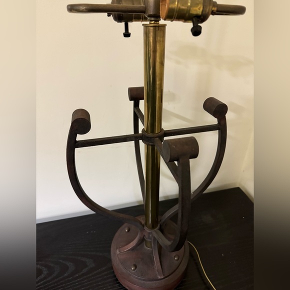 Hart Associates Mid Century Modern Brutalist Steel and Brass Lamp Postmoden - Picture 11 of 15